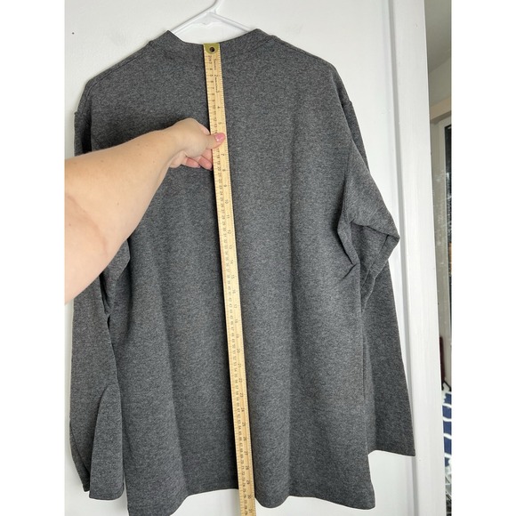 EKD Men's Sweater Gray V Neck Kangaroo Pocket Stars Israel Cotton Stretch - Picture 7 of 12